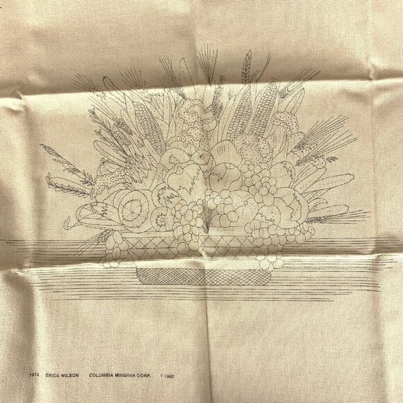 Columbia Minerva Crewel Picture Kit 7272 Harvest Basket by Erica Wilson Vtg 1980 - Picture 5 of 5